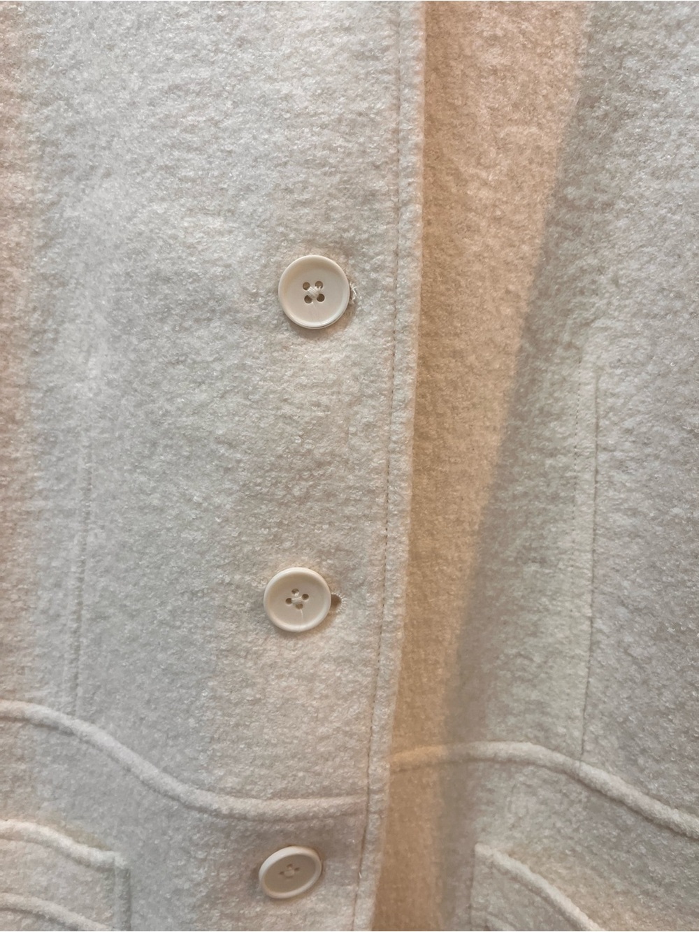 Talbots Cream Collarless Button-Front Jacket - Picture 5 of 10